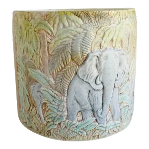 Vintage 1970’s Elephant Family Ceramic Planter