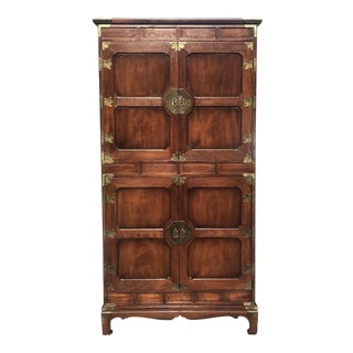 Henredon Asian Style Campaign Armoire For Sale