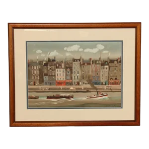 Michel Delacroix 'Le Remorqueur' Framed Colored Lithograph