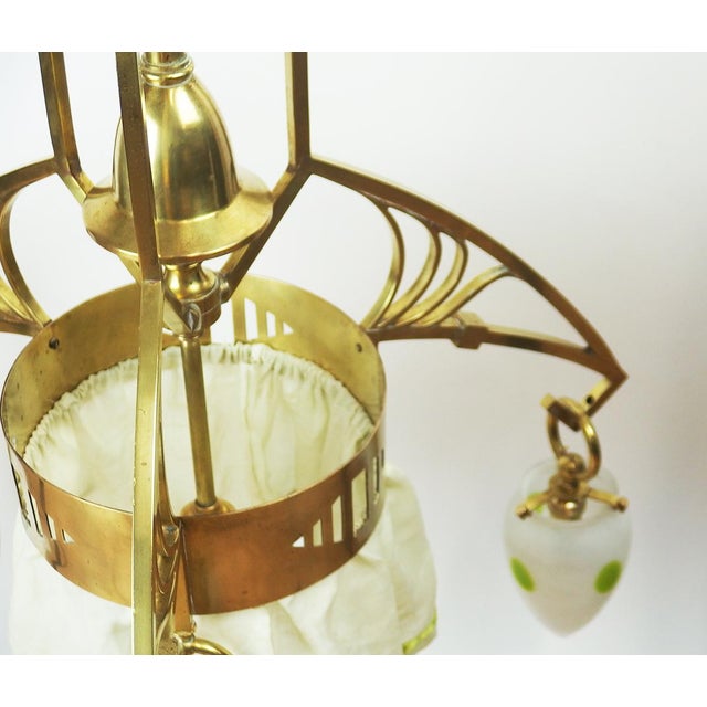 Art Nouveau Brass Chandelier, 1890s For Sale - Image 11 of 14