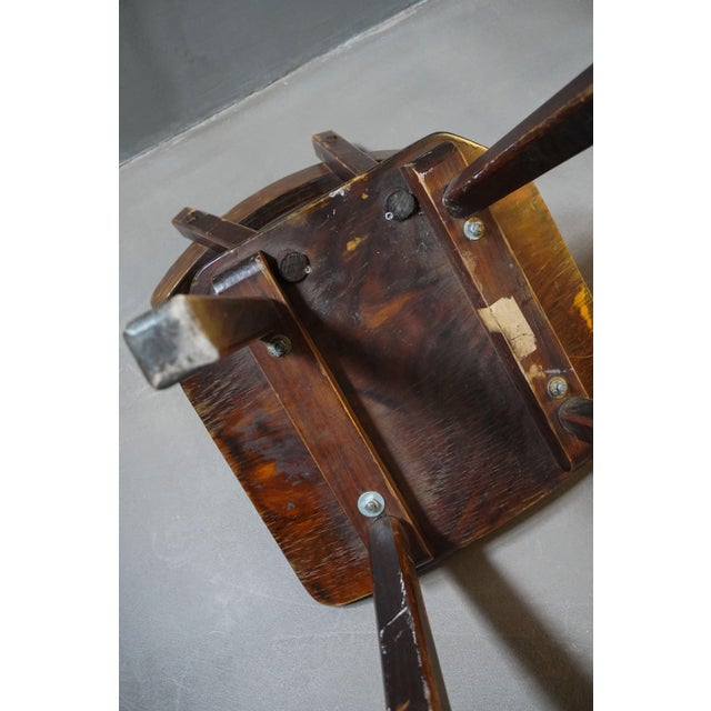 Vintage French Brutalist Wooden Chairs, 1950s, Set of 4 For Sale - Image 16 of 18