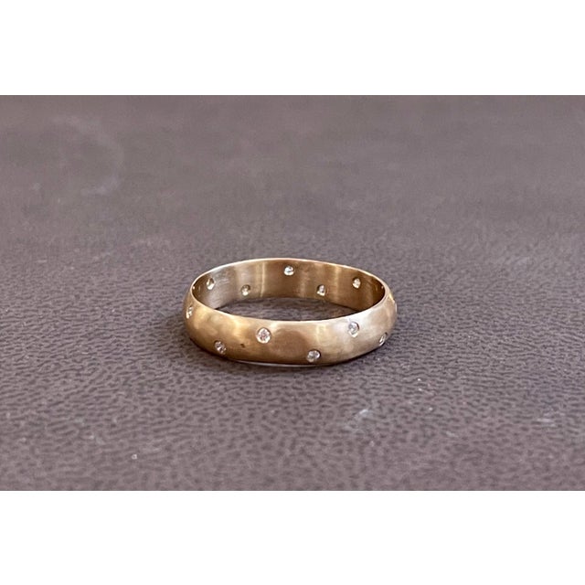 14 Flush Set Bezel Diamond Eternity Wedding Band in 14 Karat Yellow Gold For Sale - Image 9 of 18