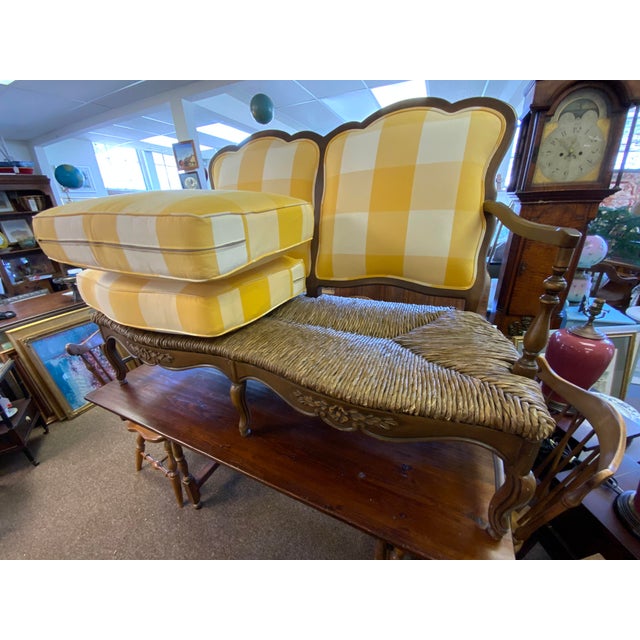 Canary Yellow 20th Calico Corners Country French Style Setee For Sale - Image 8 of 11