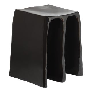 Chouchou Stool 1701BGL in Black Glaze by Lorenzo Zanovello for Pulpo For Sale