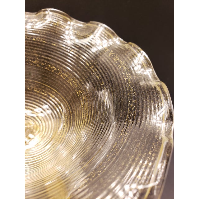 Murano Glass 3 Dolphin Tazza Compote Rigadin Gold Polveri Attr Salviati For Sale - Image 11 of 16