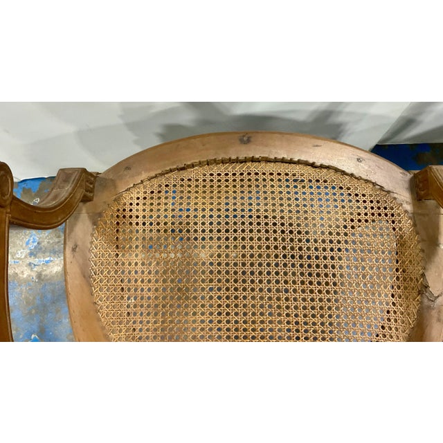 Brown Antique Late 19th Century French Caned Arm Chairs Pair For Sale - Image 8 of 12