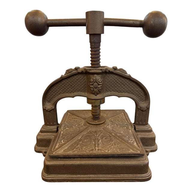 Antique French Cast Iron Book Press, C. 1890s For Sale