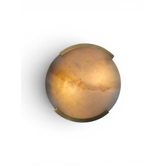 Visual Comfort Visual Comfort Melange Alabaster Flush Mounts For Sale - Image 4 of 4