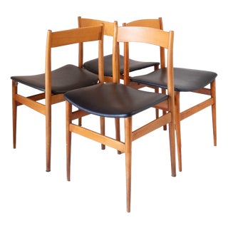 Vintage Italian Wood Dining Chairs by Passoni Udine, 1960s, Set of 4 For Sale
