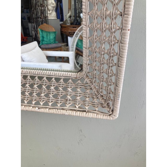 Wicker and Rattan Rectangular Mirror 1950 For Sale - Image 10 of 16