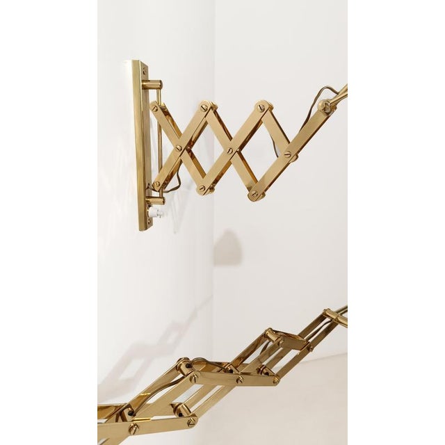Vintage Italian Adjustable Wall Light in Brass and Creamy White Metal, 1950s For Sale - Image 12 of 18