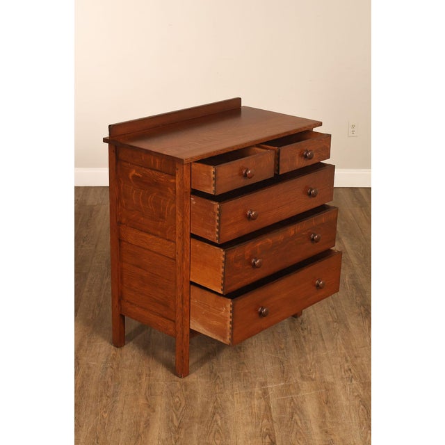 Mission Antique Gustav Stickley Mission Oak Chest Of Drawers #909 For Sale - Image 3 of 18