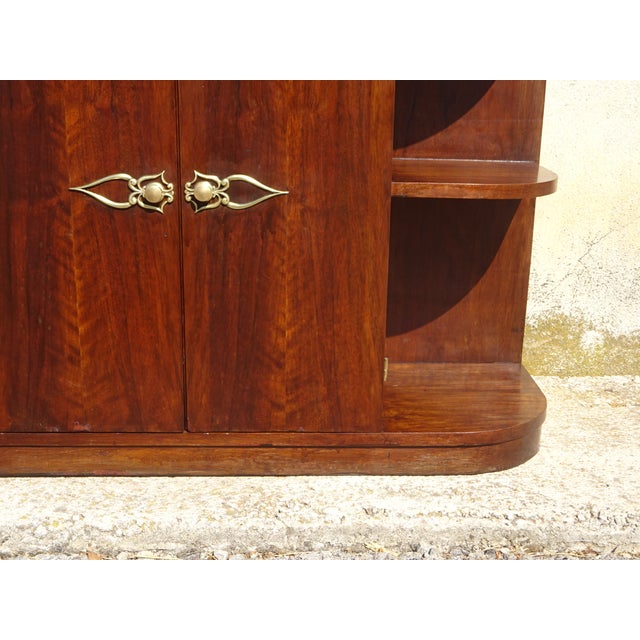 Small Art Deco Walnut Bookcase, 1940s For Sale - Image 11 of 18