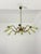 Stilnovo Brass 10-Light Chandelier with Green Cones in the style of Stilnovo, 1950s For Sale - Image 4 of 11