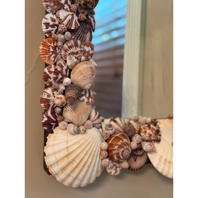 Ivory Antique Mirror With Shells For Sale - Image 8 of 12