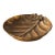 Distressed Gilded Leaf-Shaped Decorative Tray With 3d Floral Accents For Sale