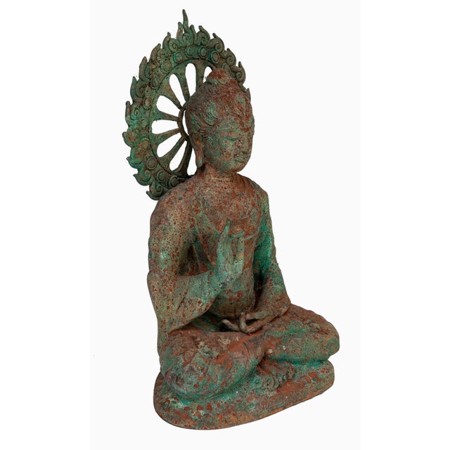 2000 - 2009 Vintage Metal Buddha Statue For Sale - Image 5 of 8