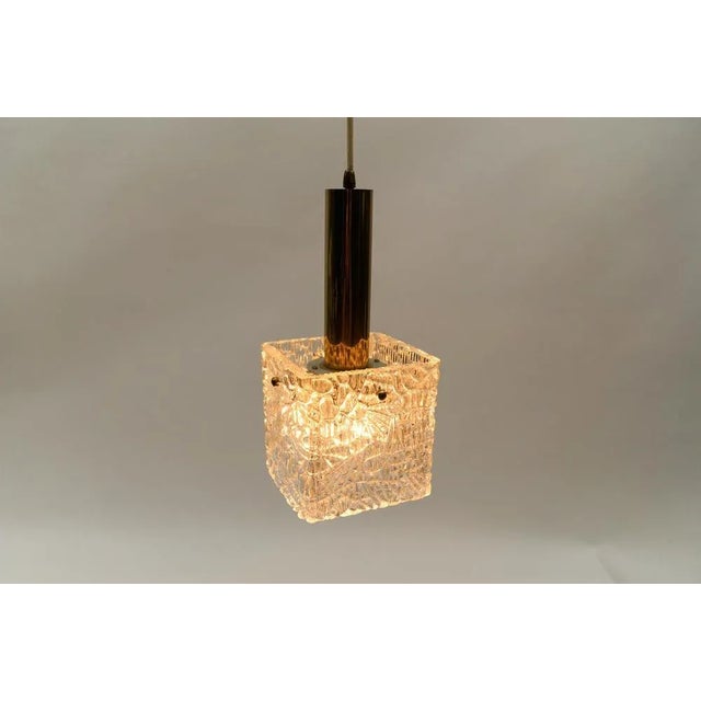1970s Petite Ice Glass Ceiling Lamp by Kalmar Franken Kg, Germany, 1970s For Sale - Image 5 of 9
