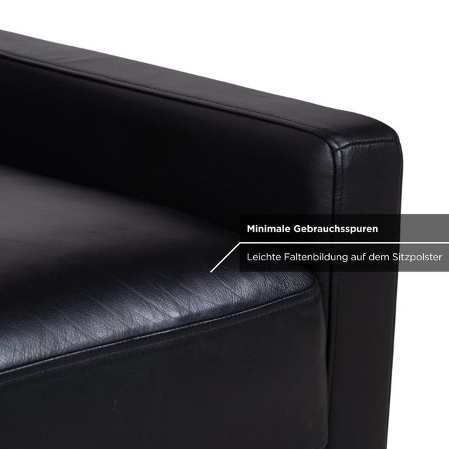 Rolf Benz Ego Leather Three-Seater Black Sofa Couch For Sale - Image 6 of 11