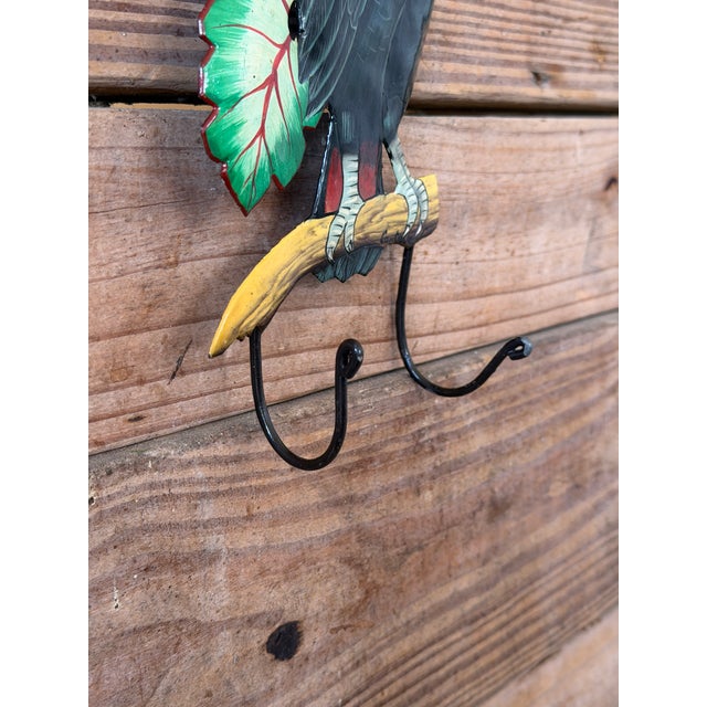 Mid 20th Century Vintage Cantanhede Toucan Metal Wall Hook For Sale - Image 5 of 9
