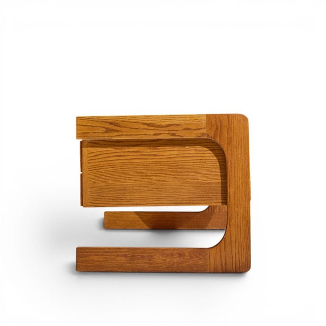 Mid 20th Century Lou Hodges Mid Century Oak Cantilever Executive Desk For Sale - Image 5 of 10