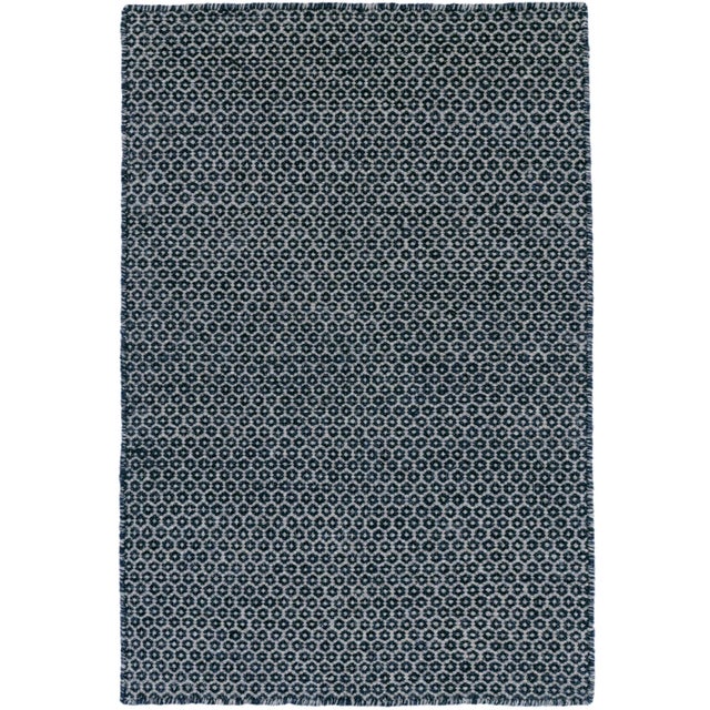 Dash & Albert by Annie Selke Honeycomb Indigo/Grey Woven Wool Rug, 3' x 5' For Sale In Boston - Image 6 of 6