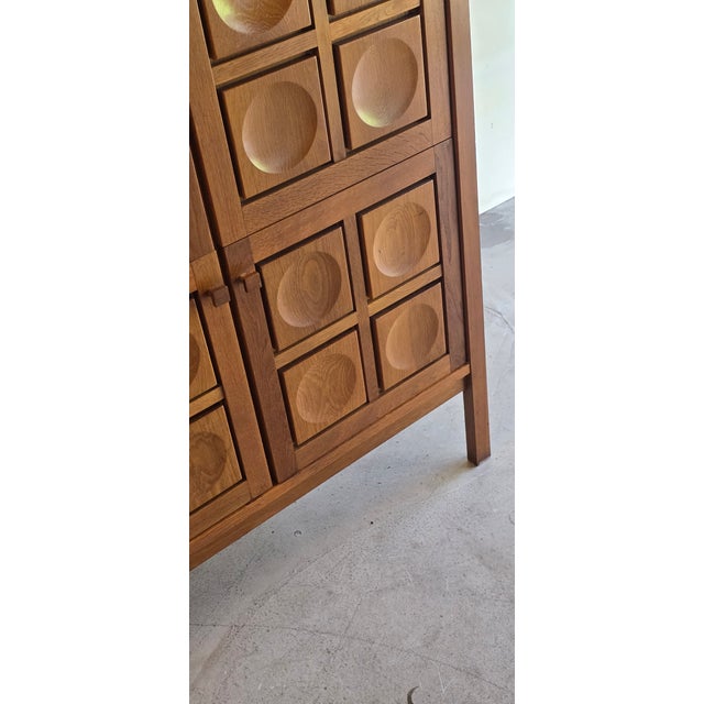 Brutalist Bar Cabinet in Oak, 1970s For Sale - Image 13 of 15