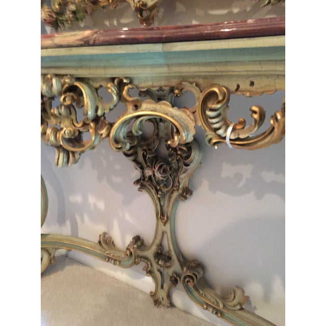 Italian Venetian Baroque Mirror and Console Table - 2 Pieces For Sale - Image 4 of 11
