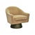 New special order item. Not vintage. This bold, barrel back swivel chair will steal the show. Offered in lux camel velvet...