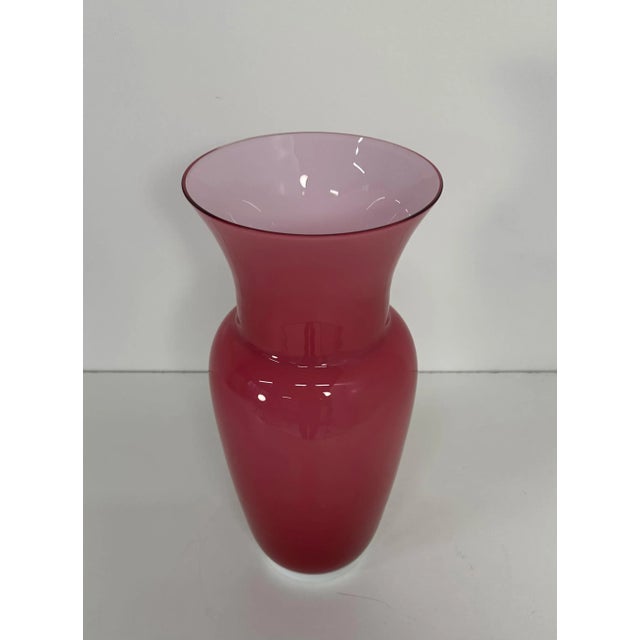Italian Pink Murano Glass Vase by Tommaso Buzzi, 1990s For Sale - Image 3 of 8