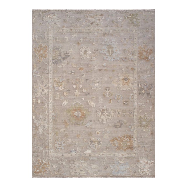 Oushak Wool Mocha Area Rug, 12' 3'' X 14'10'' For Sale