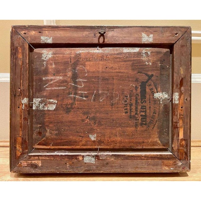 Émile Vernier, A Canal in Dordrecht, Oil on Panel For Sale - Image 11 of 13