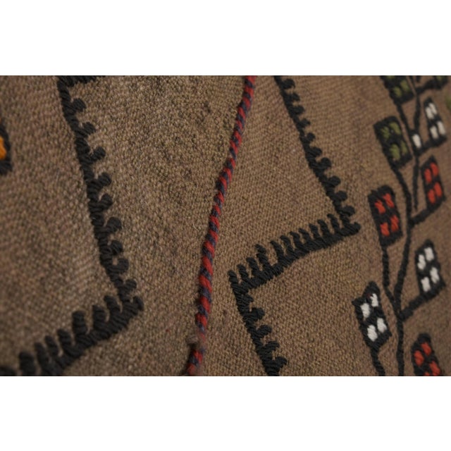 Textile 1980s Vintage Turkish Kilim Flat Weave Area Rug 5'3'' X 6'1'' For Sale - Image 7 of 13