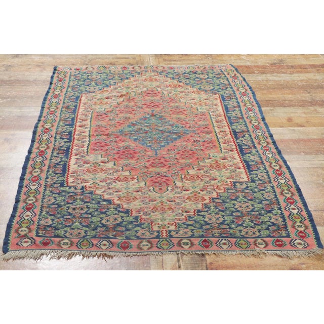 Late 20th Century Vintage Persian Bijar Kilim Rug, 03'11 X 06'04 For Sale - Image 9 of 11