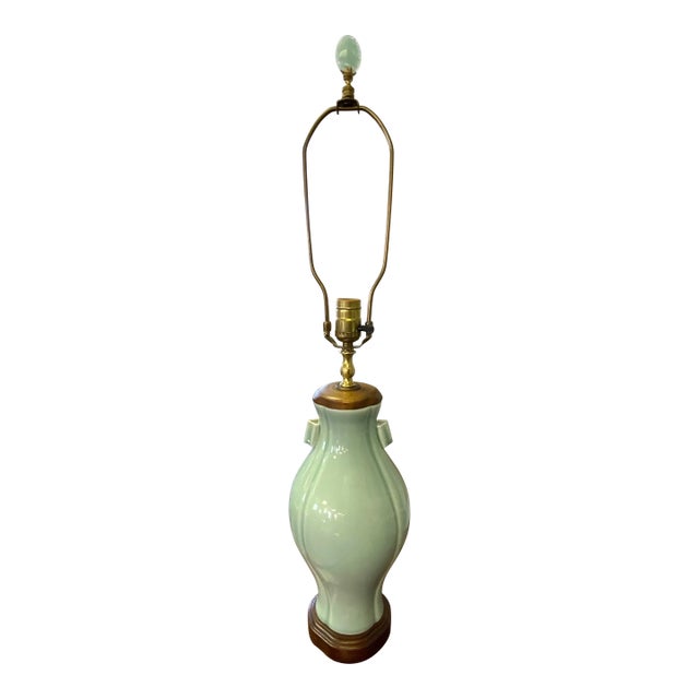 20th Century Reed and Barton Celedon Ceramic Lamp For Sale