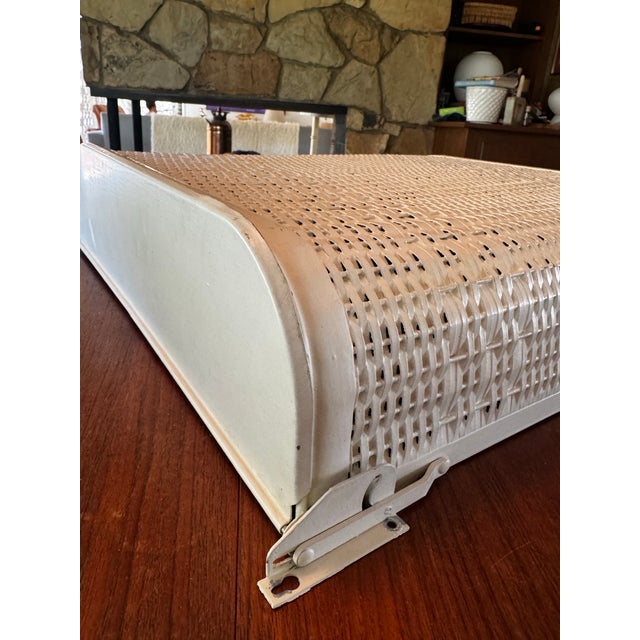 Mid 20th Century Wall-Mounted Woven Laundry Basket With Metal Lid For Sale In Los Angeles - Image 6 of 10