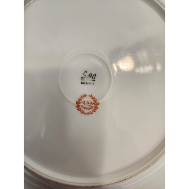 1930s Set of 6 Gda Limoges Dessert Plates From France For Sale - Image 4 of 6