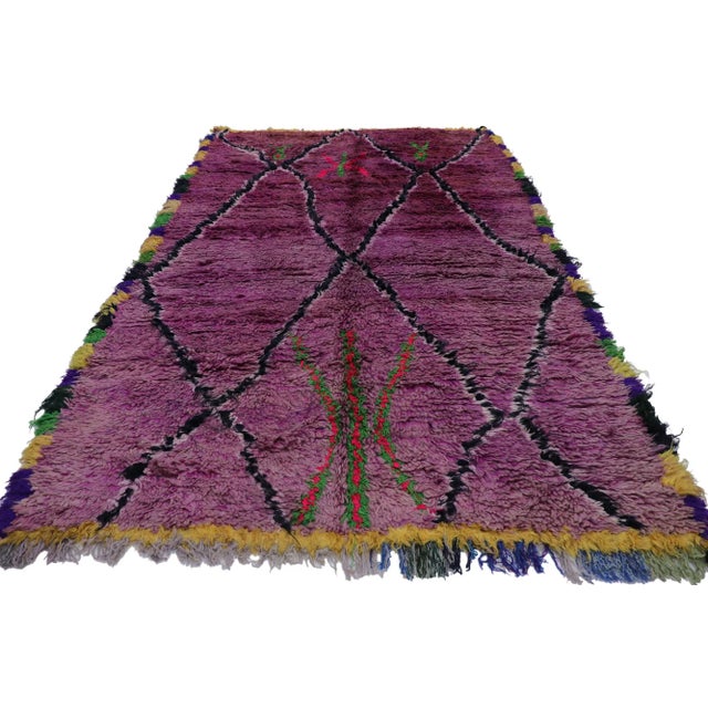 Tribal Vintage Berber Moroccan Rug - 04'10 X 07'10 For Sale - Image 3 of 9