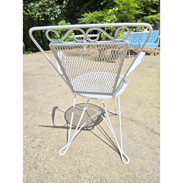 Metal Mid 20th Century Iron Seating & Table Set, 4 Pieces For Sale - Image 7 of 13