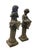 Pair of Vintage European Style Cast Iron Seated Putti Statues on Fluted Pedestals For Sale In West Palm - Image 6 of 12