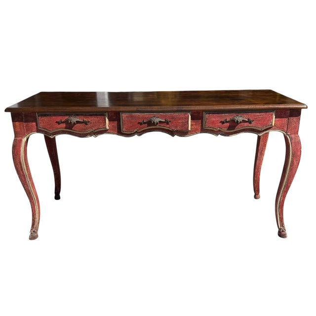 19th C Style French Country Writing Table Desk For Sale - Image 4 of 4