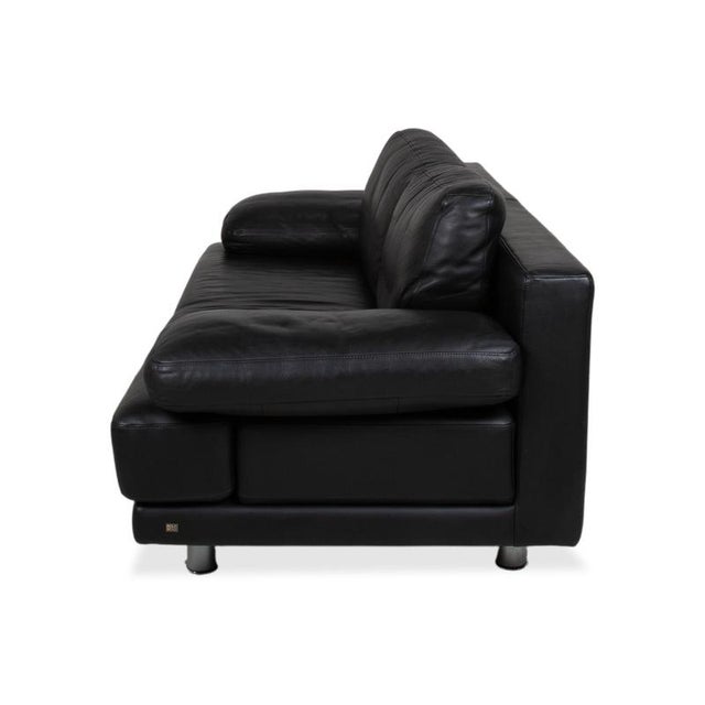 355 Leather Two-Seater Black Manual Function Sofa by Rolf Benz For Sale - Image 14 of 15