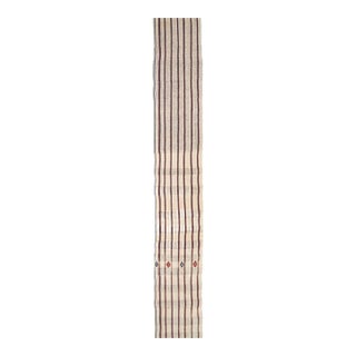 Long Vintage Striped Kilim Runner - 2`5″ X 46`3″ For Sale