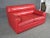 Mid-Century Modern Mid 20th Century Vintage Red Leather Loveseat For Sale - Image 3 of 9