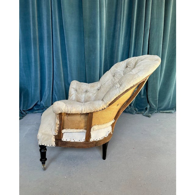 Textile French Napoleon III Armchair With Tufted Back For Sale - Image 7 of 12