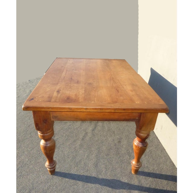 Vintage Farmhouse Butcher Block Rustic Teak Top Dining ...