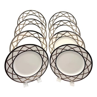 Set of 8 Lenox “Braided Elegance” Fine Bone China Dinner Plates For Sale