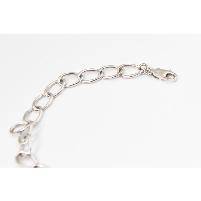 Diamond Oval 18k White Gold 14" Link Choker or Collar Necklace For Sale - Image 9 of 11