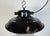 Mid-Century Modern Industrial Black Enamel Factory Hanging Lamp from Elektrosvit, 1960s For Sale - Image 3 of 15