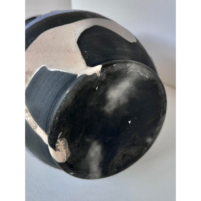 Contemporary Midnight Tide Large Ceramic Vase - Abstract Pottery For Sale - Image 3 of 6